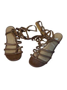 Strappy Brown Gladiator Sandals – Studded Detail – Women’s Size 8 – Casual Summe